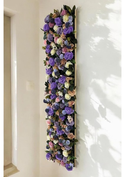 Nazan Doğal Ahşap Yapay Renkli Gül Dekor Duvar Kaplama Dikey Bahçe FP-224169