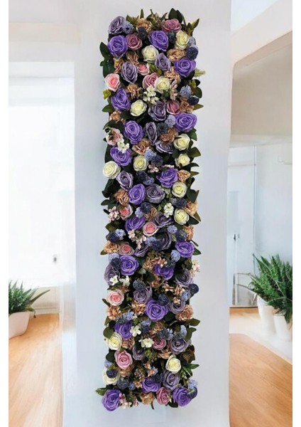 Nazan Doğal Ahşap Yapay Renkli Gül Dekor Duvar Kaplama Dikey Bahçe FP-224169 fırsatları