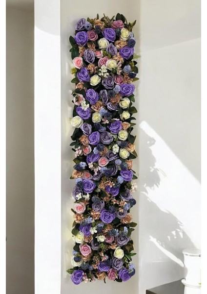 Nazan Doğal Ahşap Yapay Renkli Gül Dekor Duvar Kaplama Dikey Bahçe FP-224169 indirimleri