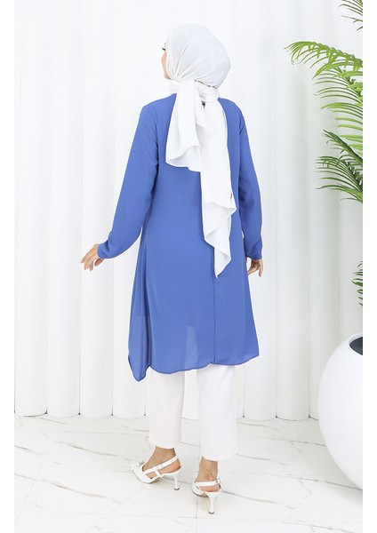 Asimetrik Prenses Tunik 4101-05 Indigo indirimleri