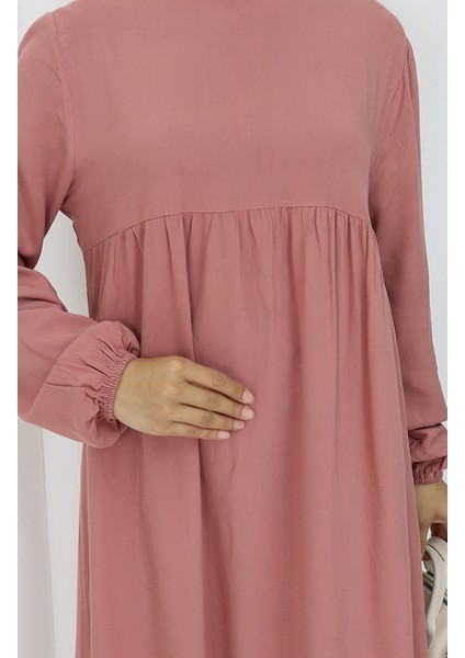 Belden Büzgülü Elbise 4102-06 Pembe fırsatları