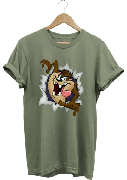 Tazmanya Baskılı Regular Fit %100 Pamuk T-Shirt