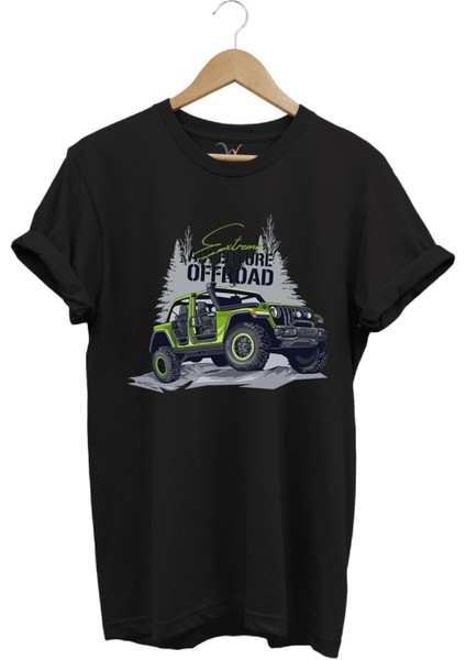 Offroad 4x4 Dağ Arabası Orman Tema Baskısı Regular Fit %100 Pamuk T-Shirt