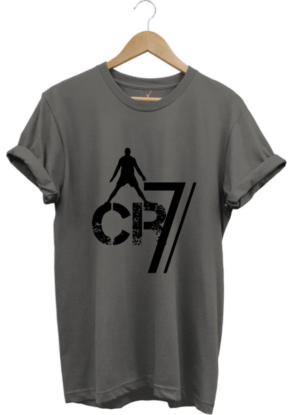 Ronaldo Cr7 Baskılı Futbol Temalı Regular Fit %100 Pamuk T-Shirt