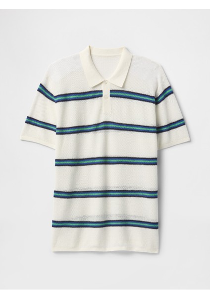 Erkek Kırık Beyaz Dokulu Kroşe Polo T-Shirt fiyatları