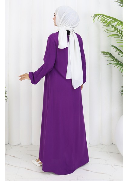 Belden Büzgülü Elbise 4102-05 Mor indirimleri