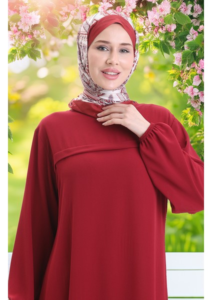 Yandan Yırtmaçlı Uzun Tunik 4104-06 Bordo fırsatları