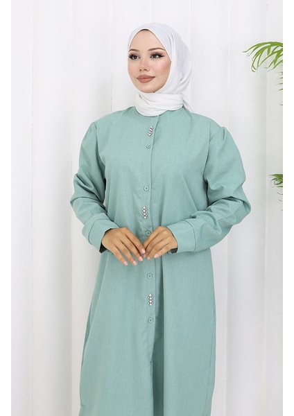 Taşlı Tunik Pantolon Ikili Takım 2090-02 Çağla Yeşili modelleri