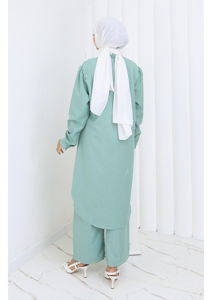 Taşlı Tunik Pantolon Ikili Takım 2090-02 Çağla Yeşili indirimleri