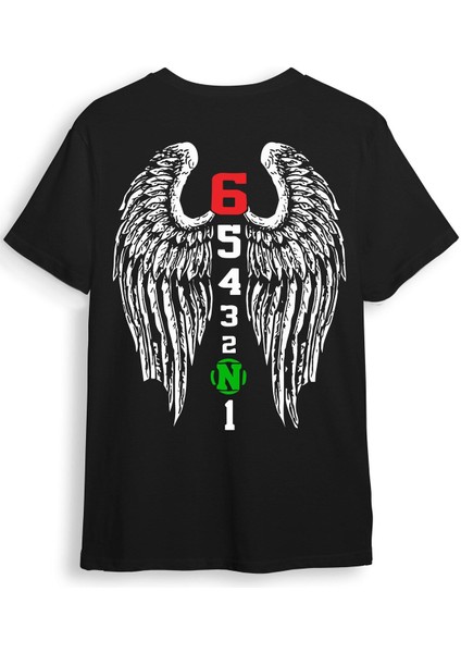 Motorcu Motorsiklet Tasarım Baskılı Sırt Kanat Detaylı One Down Five Up 1N23456 Regular Fit T-Shirt fiyatları