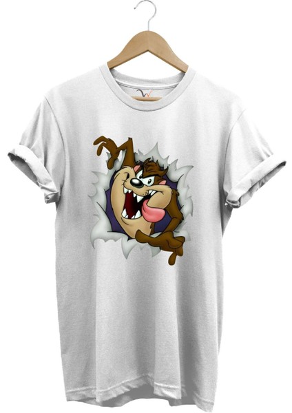 Tazmanya Baskılı Regular Fit %100 Pamuk T-Shirt