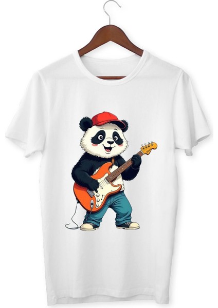 Panda Baskılı Çocuk Yetişkin Tişört Panda Çocuk Yetişkin T-Shirt
