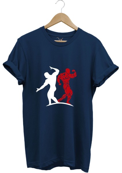 Sporcu Fitness Baskılı Gymregular Fit %100 Pamuk Bisiklet Yaka Premium Tişört