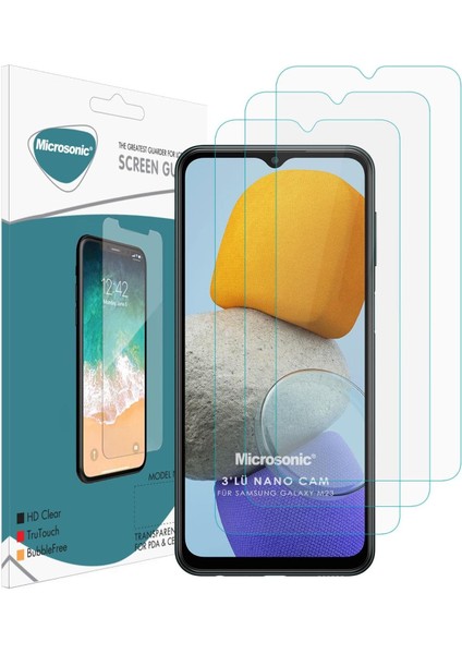 Samsung Galaxy M23 Screen Protector Nano Glass Cam Ekran Koruyucu (3`lü Paket)