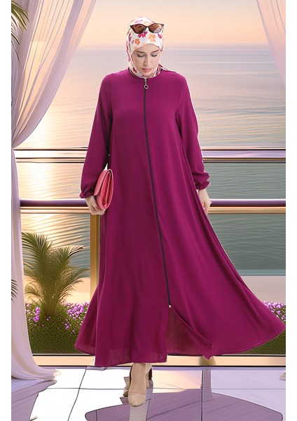 Fermuarlı Mevlana Ferace 4106-03 Mor