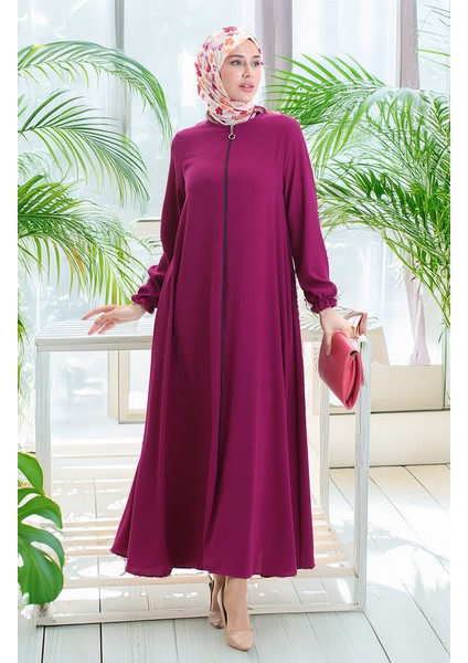 Fermuarlı Mevlana Ferace 4106-03 Mor modelleri