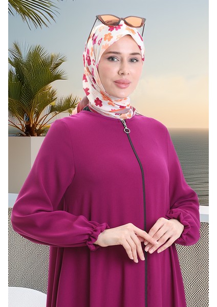 Fermuarlı Mevlana Ferace 4106-03 Mor fırsatları