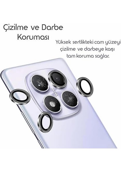 Redmi Note 14 Pro Için Otomatik Hizalama Aparatlı Kamera Lens Koruyucu 9h Sertliğinde Görüntüyü Bozmayan Çizilme ve Düşmeye Karşı Koruyan Alüminyum Alaşım Çerçeve Lens Camı fiyatları