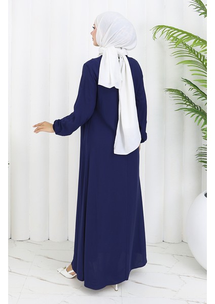 Belden Büzgülü Elbise 4102-02 Lacivert indirimleri