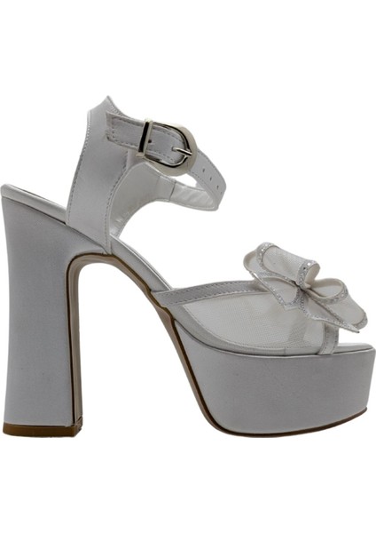 Adaline | Kadın Platform Topuklu Gelin Ayakkabısı - Beyaz - 36