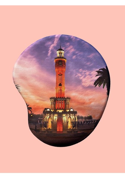Shop Türkiye Serisi - Izmir Saat Kulesi Baskılı Bilek Destekli Mouse Pad