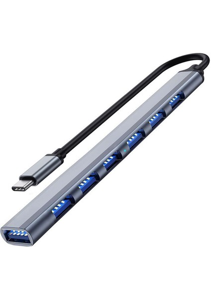 USB C Hub 3.0, Alüminyum 7'si 1 Arada USB C Dongle Usb, MacBook Pro, Imac, iPad Pro, Chromebook, Pixelbook, Dell Xps, Samsung ve Daha Fazla Tip C Aygıtları Için Uzatın