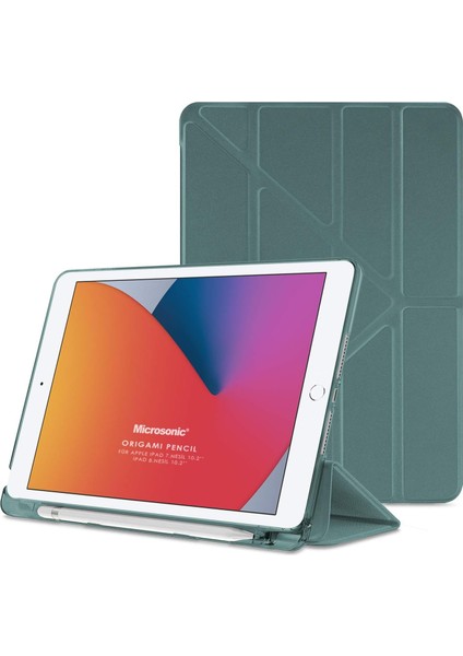 Apple iPad 10.2'' 9. Nesil (A2602-A2604-A2603-A2605) Origami Pencil Koyu Yeşil [ipad 9.nesil 10.2 ile Uyumlu Kılıf - Koyu Yeşil]