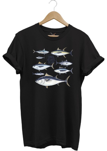 Fishing Balıkçılık Uzunkanat Orkinos Tuna Balığı Baskılı %100 Pamuk Regular Fit T-Shirt