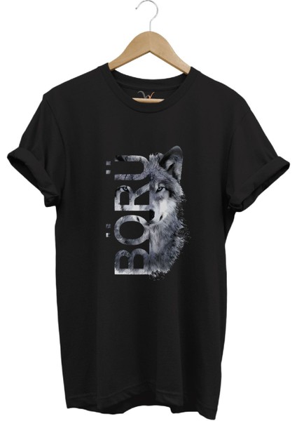 Türkiye Bozkurt Börü Yazısı ve Kurt Baskılı %100 Pamuk Regular Fit Bisiklet Yaka Premium T-Shirt