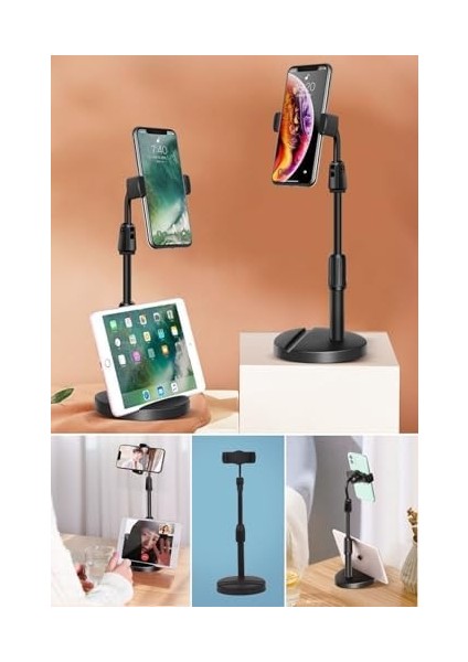 Masa Üstü Tablet ve Telefon Tutucu Plastik Aparat Siyah Telefon Standı modelleri