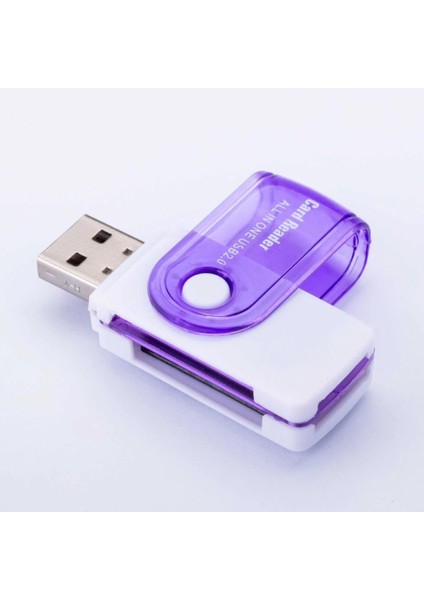 Için USB Sd Kart Okuyucu, USB Adaptörüne USB 2.0 Mikro Sd Kart, Ms Duo/micro Ms Kart Okuyucu, Kamera Hafıza Kartı Okuyucu, Pc/dizüstü Bilgisayar Için Kart Okuyucu (Mor)