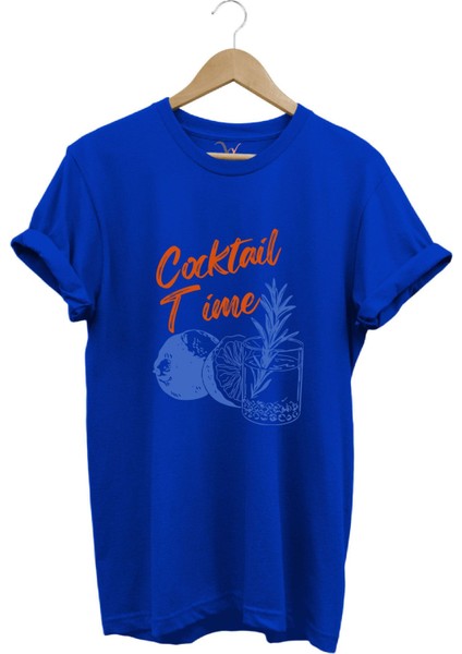 Cocktail Time Tasarım Baskılı Y2K Old Money %100 Pamuk Regular Fit Bisiklet Yaka Premium T-Shirt