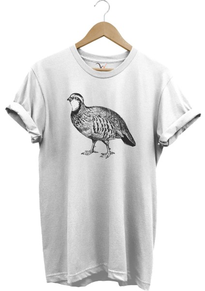 Hunting Avcılık Keklik Baskılı %100 Pamuk Regular Fit Bisiklet Yaka T-Shirt