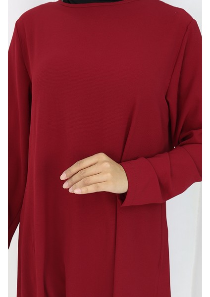 Asimetrik Prenses Tunik 4101-03 Bordo fırsatları