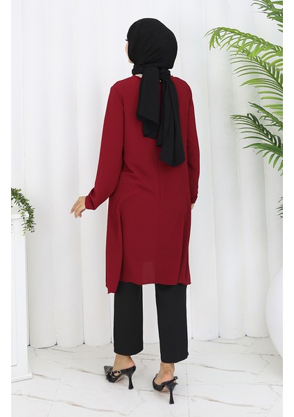 Asimetrik Prenses Tunik 4101-03 Bordo indirimleri