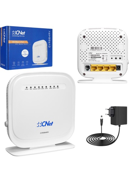 Kablosuz Modem Router 4 Port 300 Mbps Adsl2 + Vdsl2 Cnet CVR-984RV R6