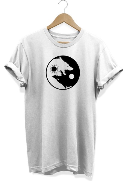 Yin Yang Baskılı T-Shirt