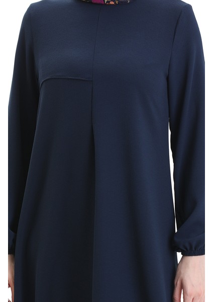 Çerçeve Detaylı Uzun Tunik 4105-07 Lacivert indirimleri