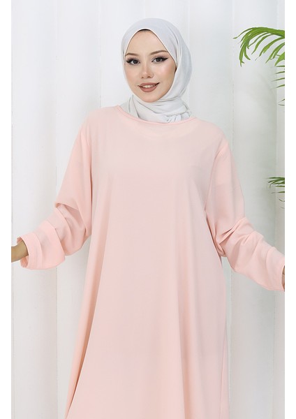 Asimetrik Prenses Tunik 4101-09 Pudra modelleri