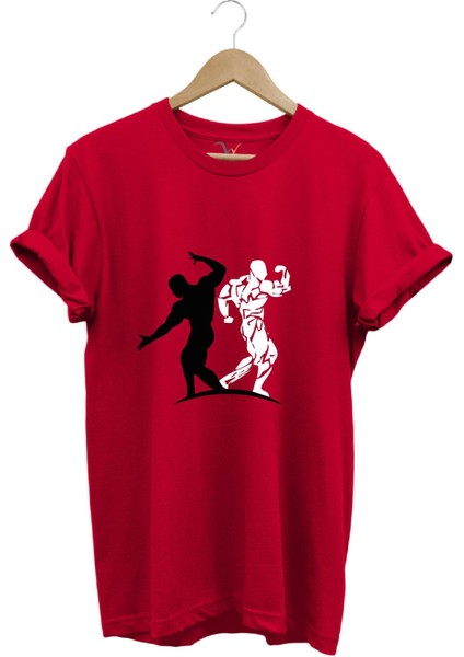 Sporcu Fitness Baskılı Gymregular Fit %100 Pamuk Bisiklet Yaka Premium Tişört