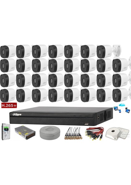 31 Kameralı 2 Mp Ahd Güvenlik Kamera Sistemi