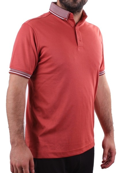 Twister 2305 Tarçın Günlük Kısa Kol Normal Kesim Pamuklu Polo Yaka Erkek Tişört