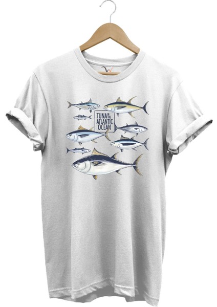 Fishing Balıkçılık Uzunkanat Orkinos Tuna Balığı Baskılı %100 Pamuk Regular Fit T-Shirt