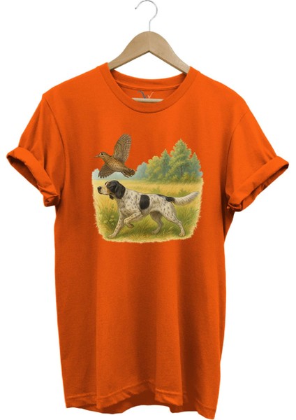 Hunting Vahşi Yaşam ve Çulluk Kuşu Baskılı %100 Pamuk Regular Fit T-Shirt