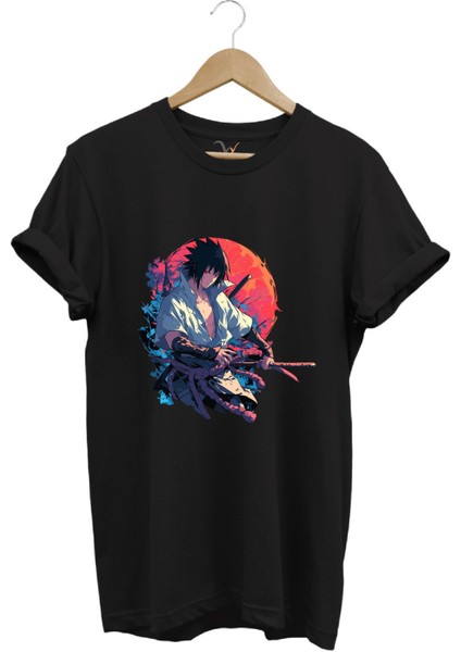 Unisex Anime Mangası Streetwear Baskılı Şık Tasarımlı %100 Pamuk Bisiklet Yaka T-Shirt