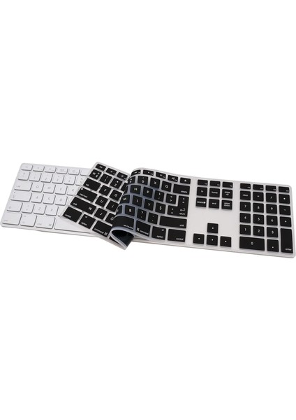 Apple Magic Keyboard-1 A1243 ile Uyumlu Klavye Koruyucu F-Türkçe Numerik Daktilotip Baskı Siyah