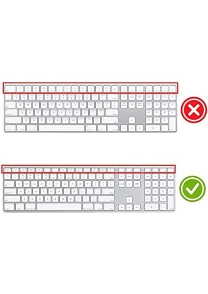 Apple Magic Keyboard-1 A1243 ile Uyumlu Klavye Koruyucu F-Türkçe Numerik Daktilotip Baskı Siyah