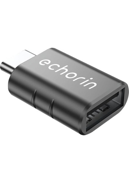 Otg (Tekli) Akıllı Giriş USB 3.0 To Type-C Dönüştürücü Adaptör Çevirici 5gbps Hızlı Şarj ve Data Aktarımı Siyah
