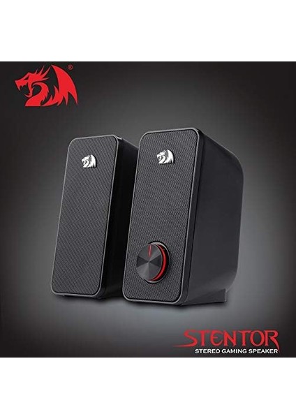 Stereo Hoparlör 2.0 Stentor (GS500) 2 x 3 W Arka Aydınlatmalı Bilgisayar Için, Kırmızı, USB Üzerinden Güç Beslemesi ve 3,5 mm Jak Fişi, Siyah modelleri