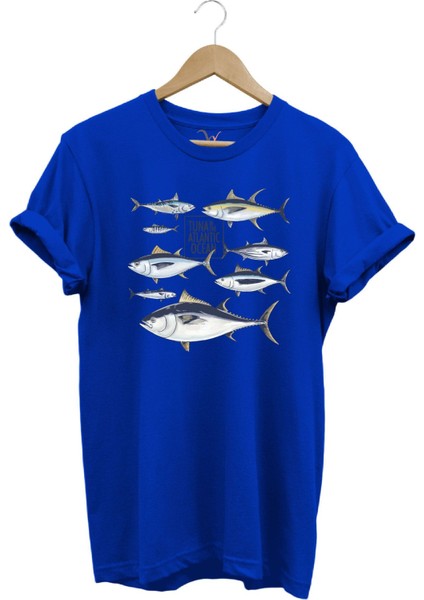 Fishing Balıkçılık Uzunkanat Orkinos Tuna Balığı Baskılı %100 Pamuk Regular Fit T-Shirt